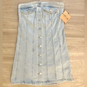 Strapless Mini Denim Dress